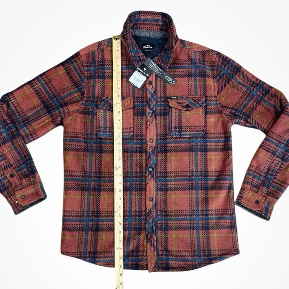 O’Neill Superfleece Jacket Men’s Medium Plaid Insulated Snap NWT